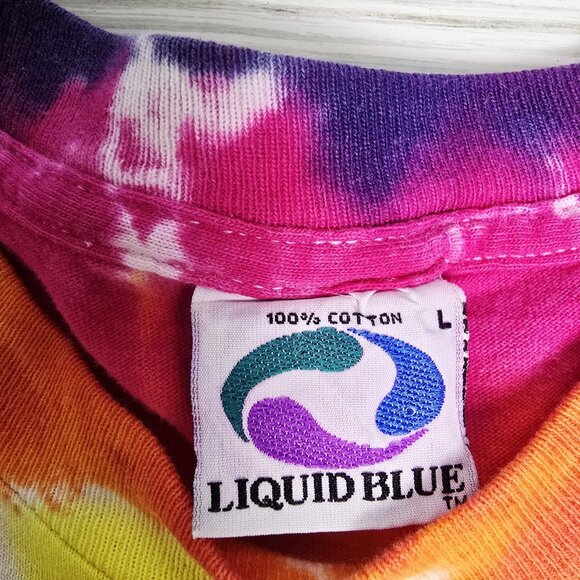1992 Grateful Dead Space Your Face Liquid Blue Tie Dye Shirt Large Vintage - Picture 14 of 16